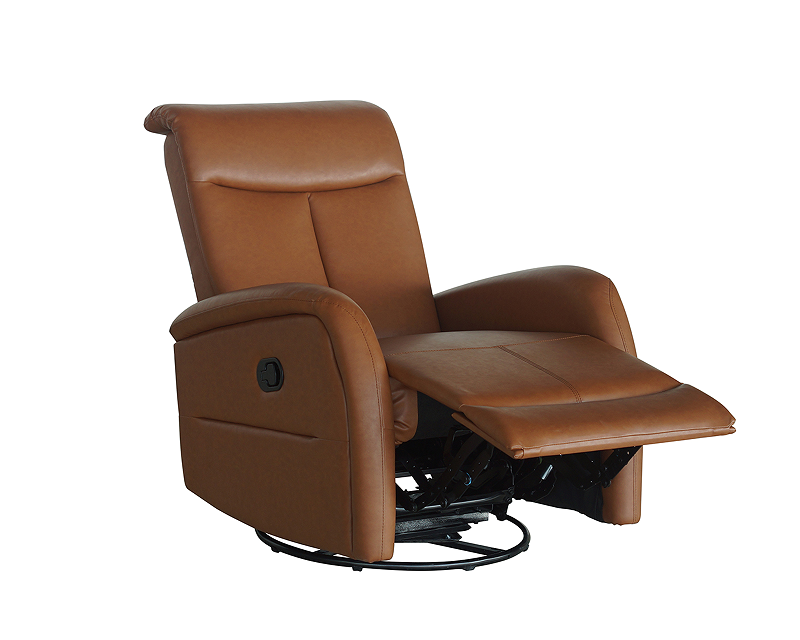 PU Leather Recliner With Rocker And Swivel