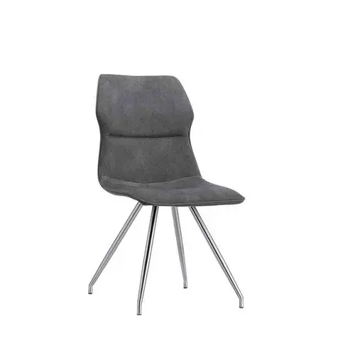 ESOU Grey PU Dining Chair with Chromed Legs DC-2068