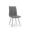 ESOU Grey PU Dining Chair with Brushed Stainless Steel Legs DC-1973