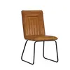 ESOU Brown PU Dining Chair with Black Powder Coated Legs DC-2087