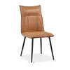 ESOU Leather Air Fabric Dining Chair with Black Powder Coated Legs DC-2056