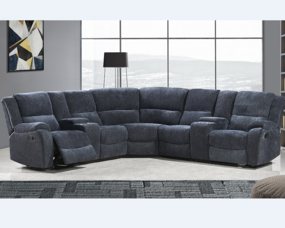 Fabric Sectional Recliner Set with console