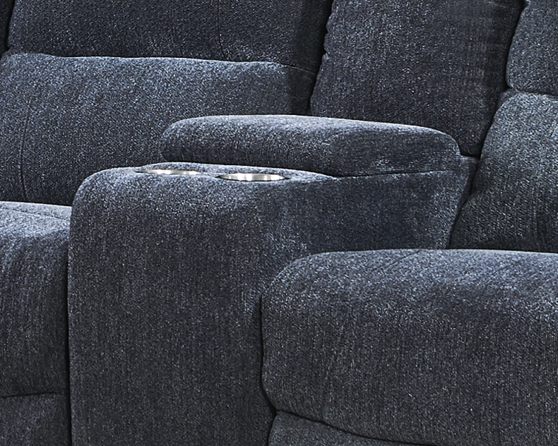 Fabric Sectional Recliner Set with console