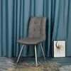ESOU Grey PU Dining Chair with Brushed Stainless Steel Legs DC-1973