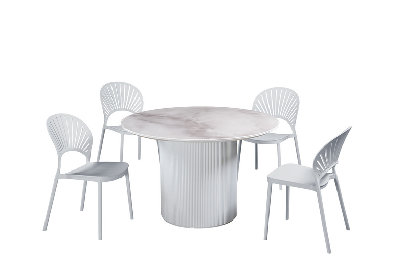 Round White Dining Table