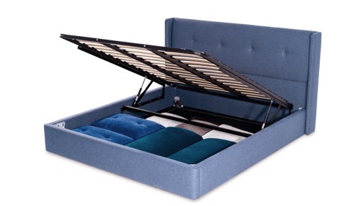 Upholstered Platform Frame with Lifting Storage