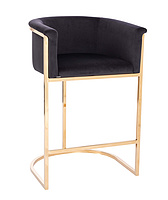 Velvet Bar Stool Chair with Gold Frames