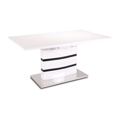 ESOU White MDF Dining Table with Stainless Steel Bottom Plate DT-9108G