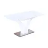 ESOU Sandblasted Glass Table Top Dining Table with Stainless Steel Bottom Plate DT-9850