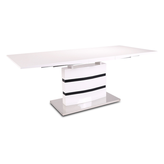 ESOU White MDF Dining Table with Stainless Steel Bottom Plate DT-9108G
