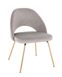 Velvet Dining Chair with Gold Legs