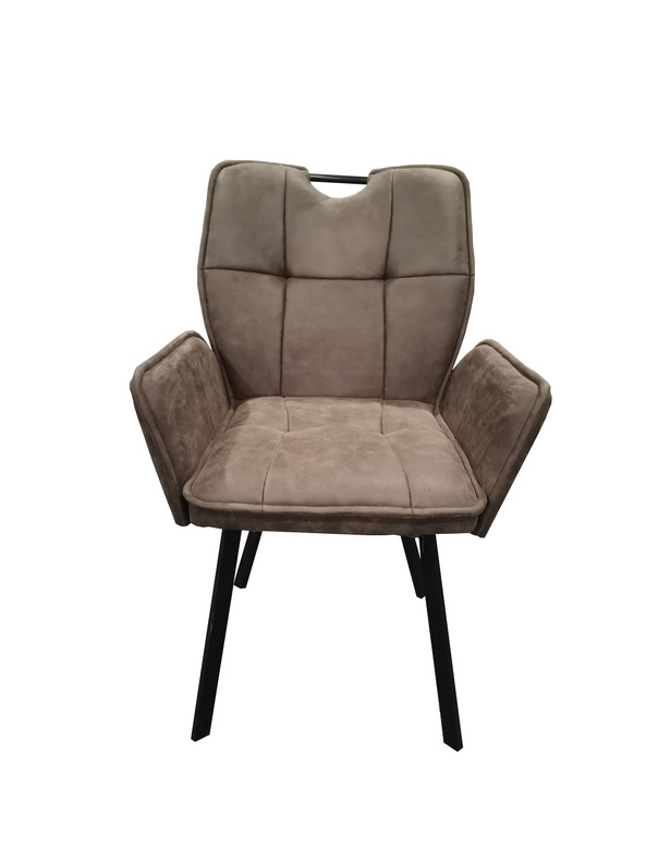 【Copy】 Modern design fabric seat metal leg dining chair