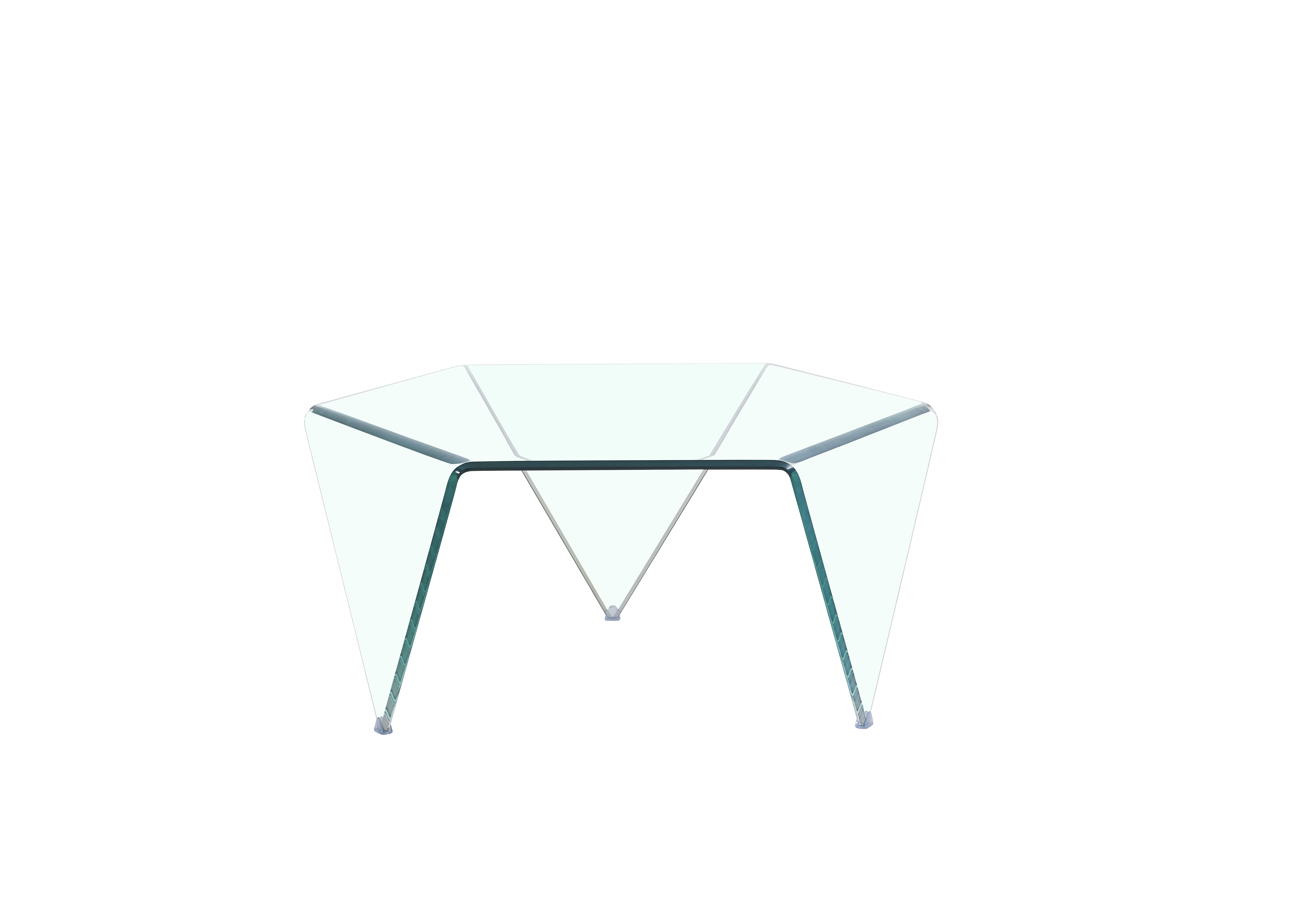 GLASS CURVED COFFEE TABLE