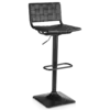Black Woven Faux Leather Bar Stool