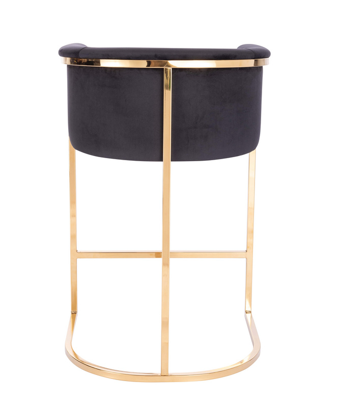 Velvet Bar Stool Chair with Gold Frames