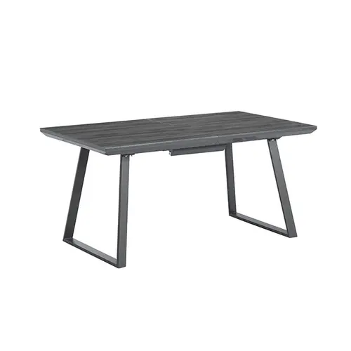 ESOU MDF Dining Table with Tempered Glass Table Top and Grey Powder Coated Legs DT-9869L