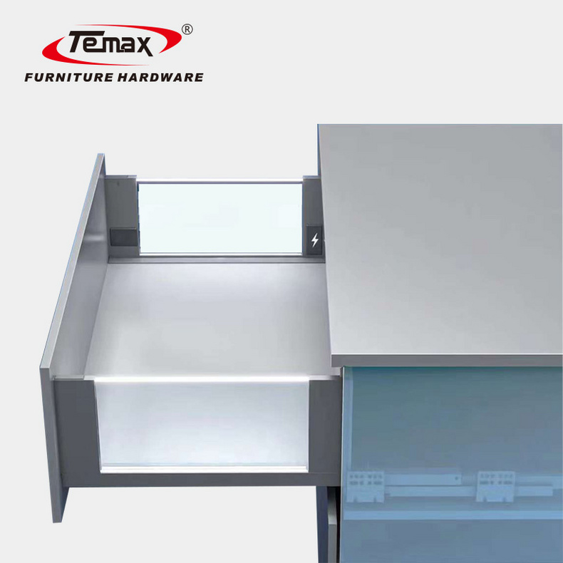 Slim metal drawer runner glass drawer runner soft close undermount drawer slide for kitchen cabinet