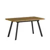 ESOU MDF Dining Table with Natural Wood Paintless Paper Table Top and Stainless Steel Legs DT-9871