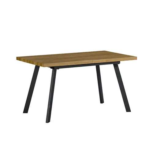 ESOU MDF Dining Table with Natural Wood Paintless Paper Table Top and Stainless Steel Legs DT-9871