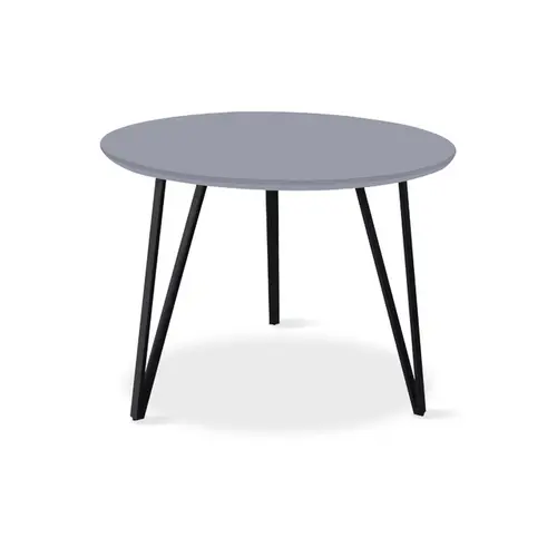 ESOU Modern Grey MDF Round Dining Table with Metal Legs DT-9852