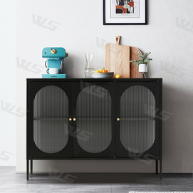 tempered glass metal sideboard