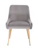Pleated Velvet Dining Chair with Gold Legs and Handle