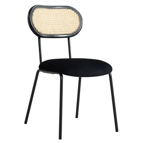 DC-948 dining chair with metal legs and rattan back