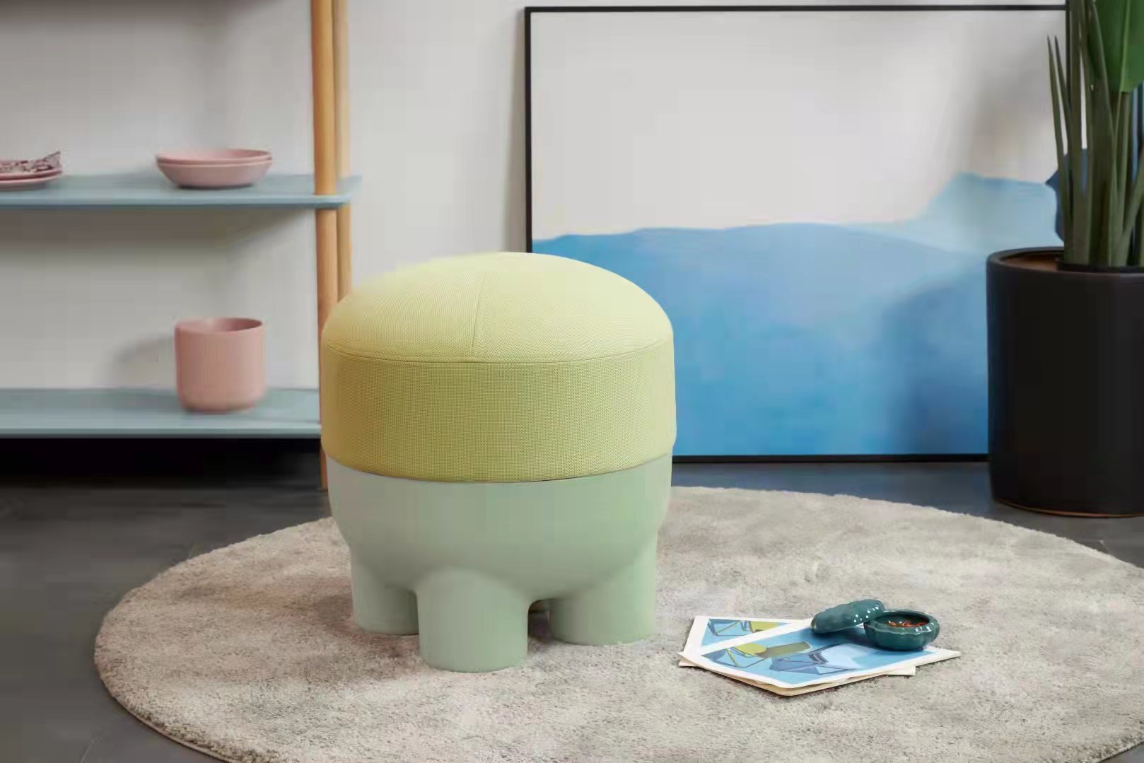 plastic dining chair，stool and also can be used as side table,Small storage stool