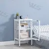 tempered glass metal bedside table night stand