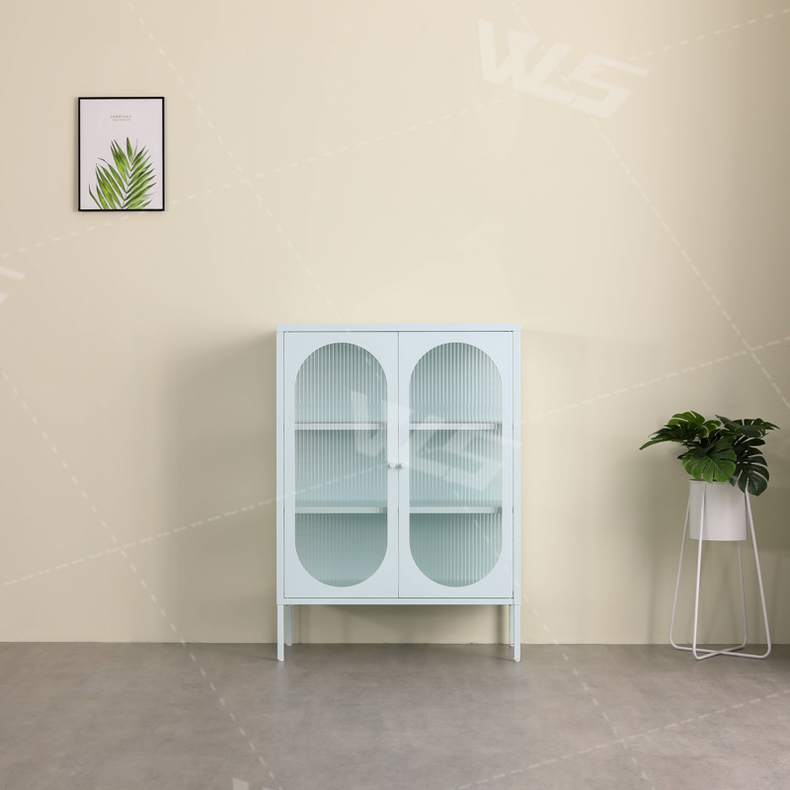 tempered glass metal sideboard