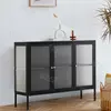 tempered glass metal sideboard