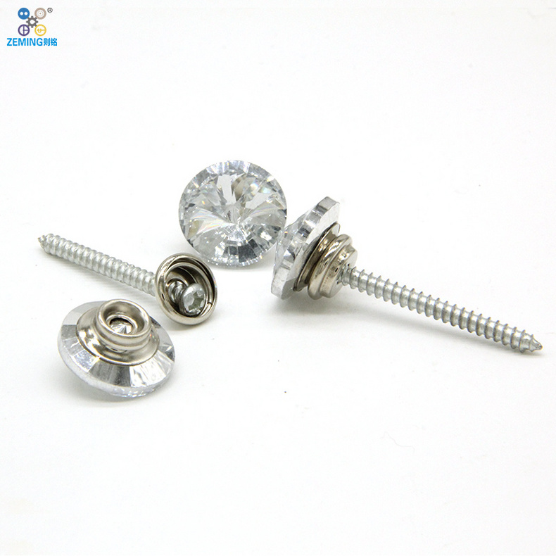 Crystal Screw Button Upholstery Nails