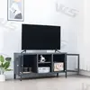 tempered glass metal TV stand cabinet