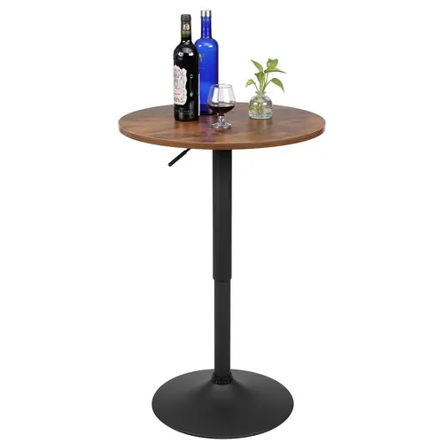 Rustic Brown Round Cocktail Bistro Pub Bar Table
