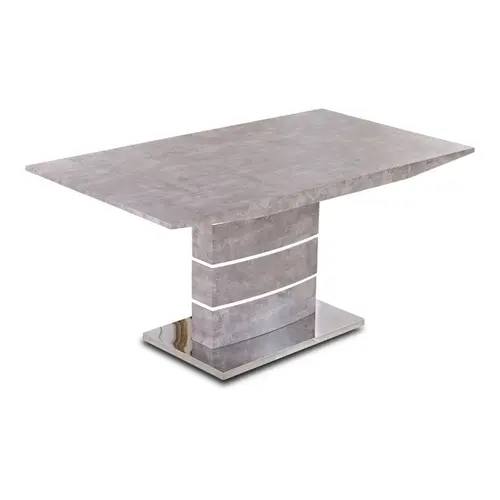 ESOU Modern Grey MDF Dining Table with Stainless Steel Bottom Plate DT-9186
