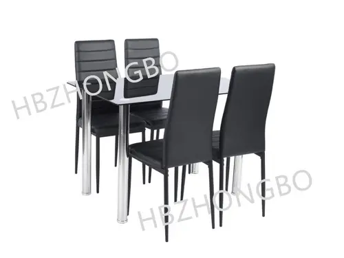Black Glass  Dining Set -ZB122070-zhongbo