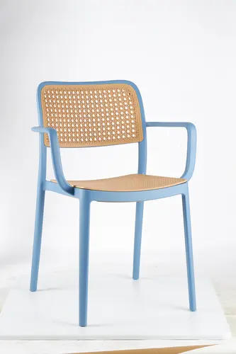 Plastic dinning chair with arm