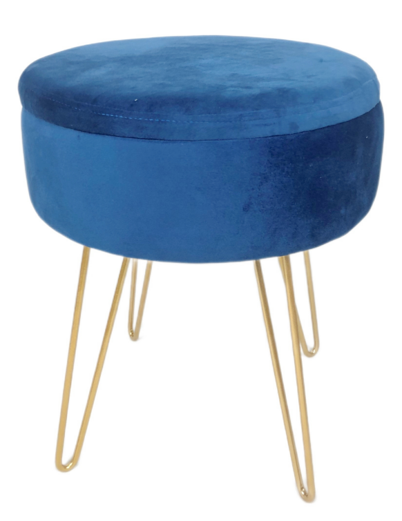 Storage Stool with golden metal leg