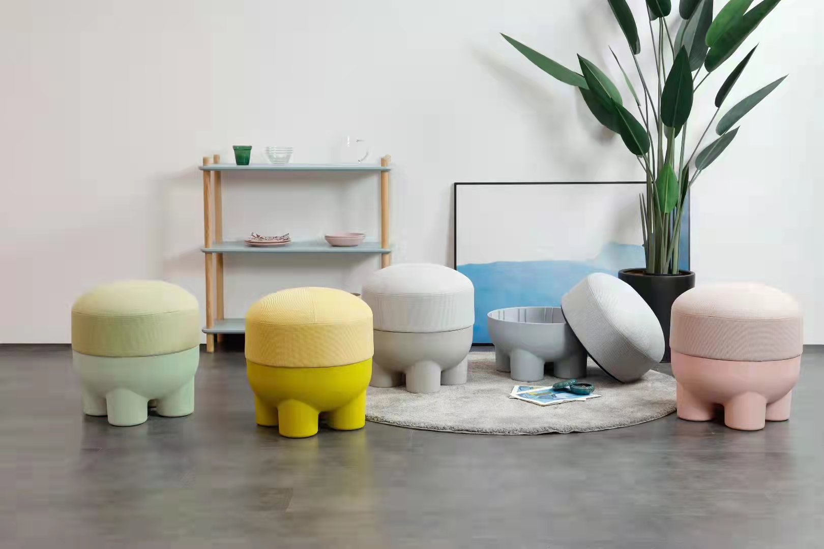 plastic dining chair，stool and also can be used as side table,Small storage stool