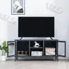 tempered glass metal TV stand cabinet