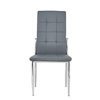 High-back pull-socket chrome leg dining chair