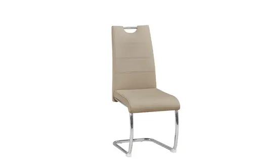 Chrome Bow Plated Legs Italian Design Style Dining Chair