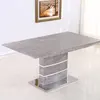 ESOU Modern Grey MDF Dining Table with Stainless Steel Bottom Plate DT-9186
