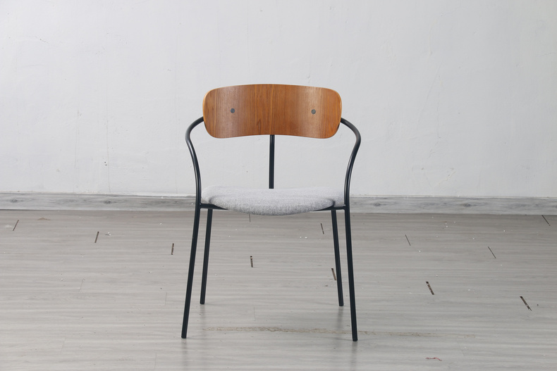 C-1386 Bent wood metal frame dining chair