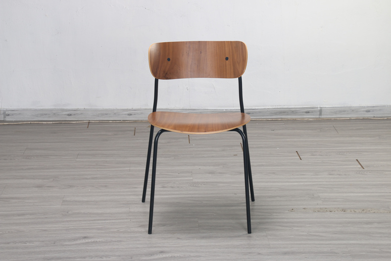 C-1389 Bent wood metal frame dining chair