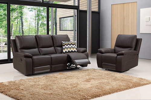 Leather recliner sofa set