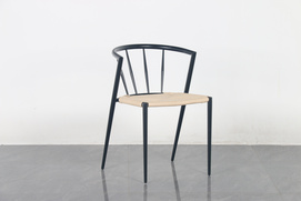 C-1410 Paper rope metal frame dining chair