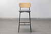 BY-0038 High bar stool wood backrest
