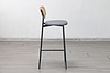 BY-0038 High bar stool wood backrest