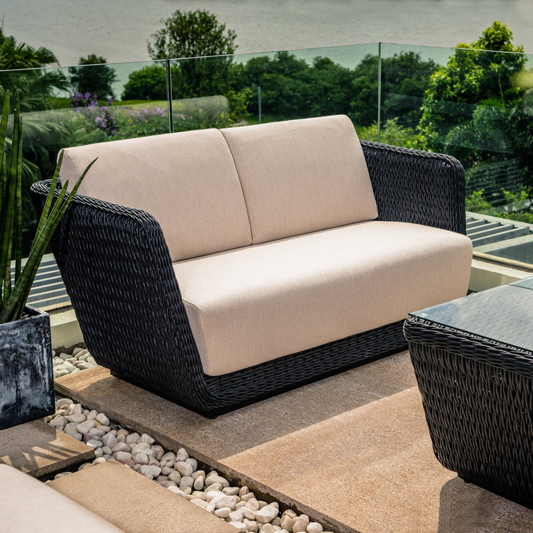 Vada Outdoor Twisted Wicker Sofa Set